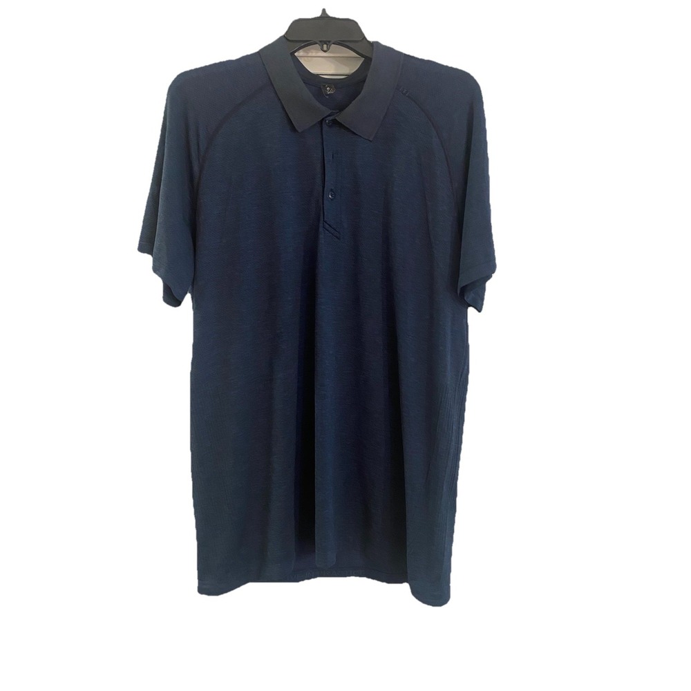 Lululemon Mens VentTech 3 button  Polo 2.0 Size XL NAVY Blue Golf, Club, Pool